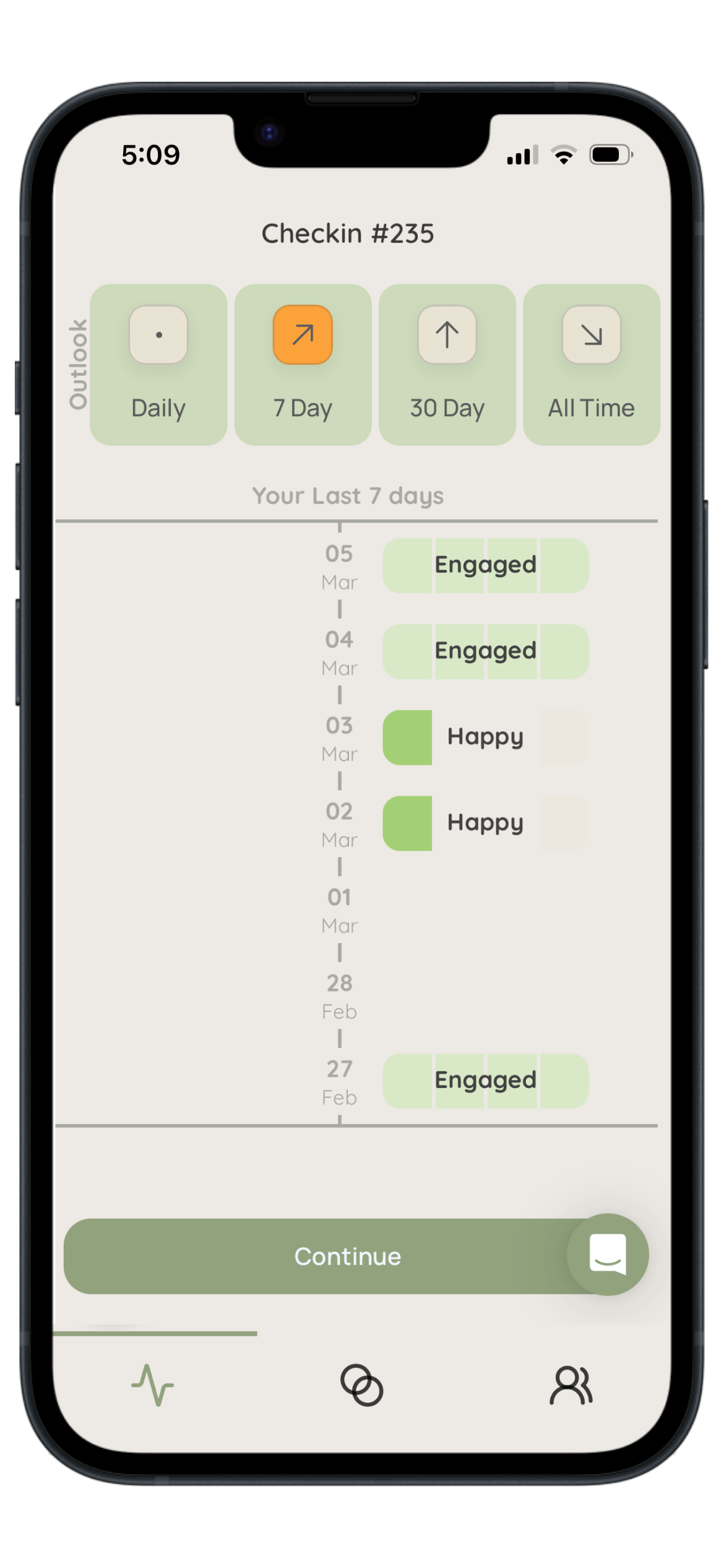 Emotional Pulse check-in interface